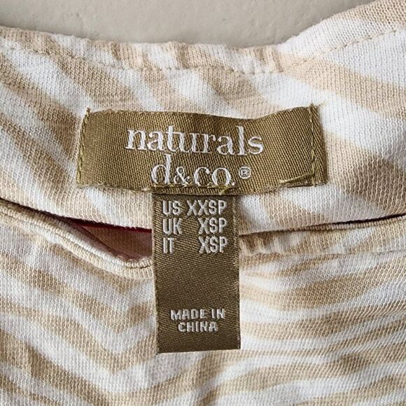 Denim & Co Naturals Maxi Dress | XXSP | Linen Blend Animal Print Zebra Tan Ivory - Picture 8 of 9